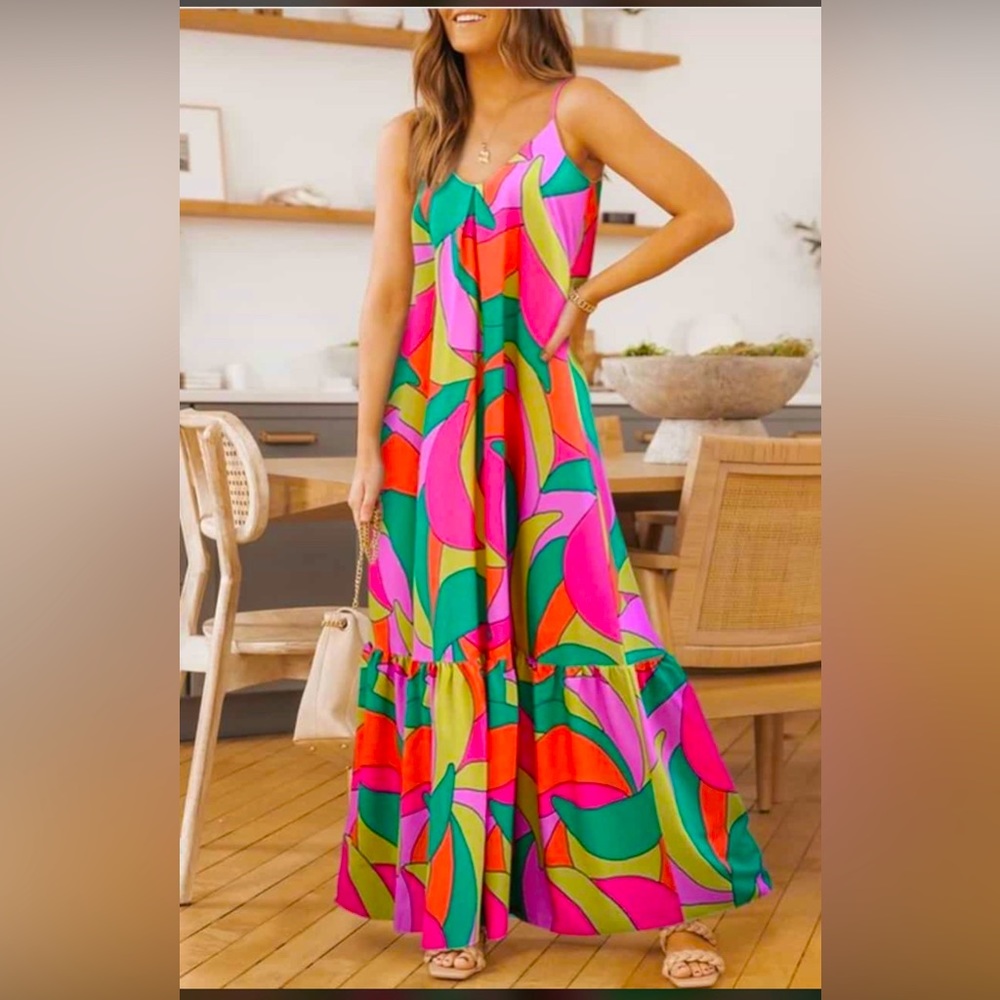 NWOT Multicolor Maxi Dress